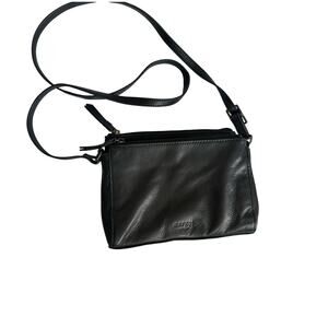 Margot New York Super Soft leather purse handbag bag shoulder zipper black gift